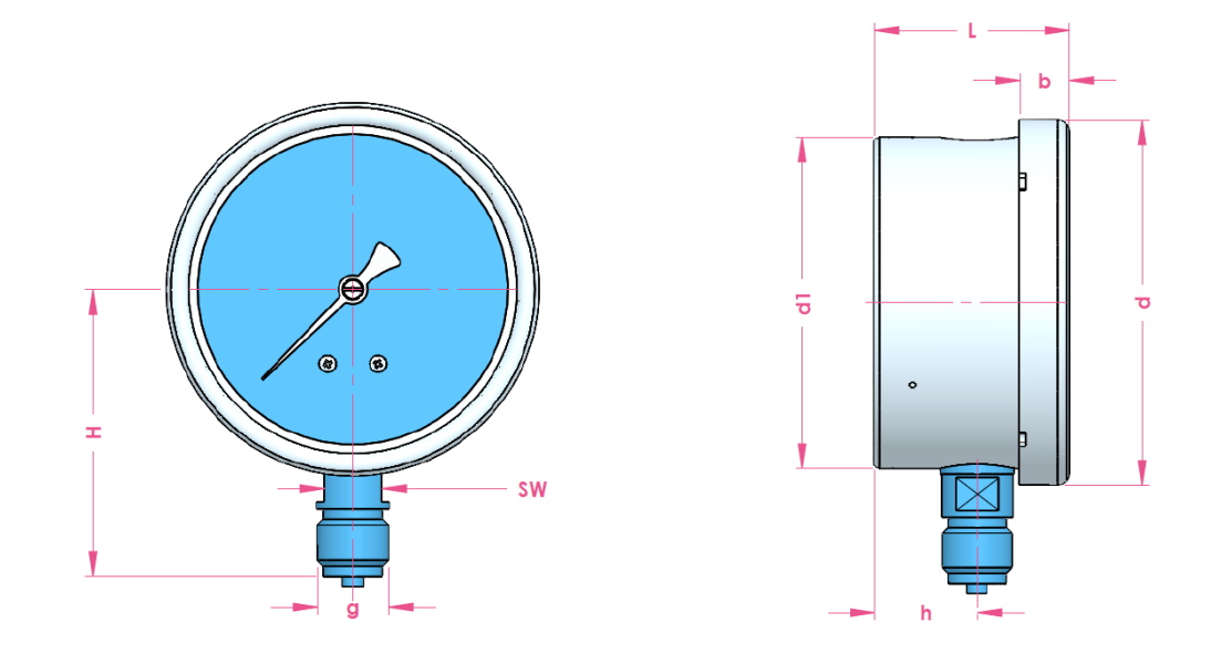 100mm Safety Pattern Pressure Gauge Gauges Melbourne PCI